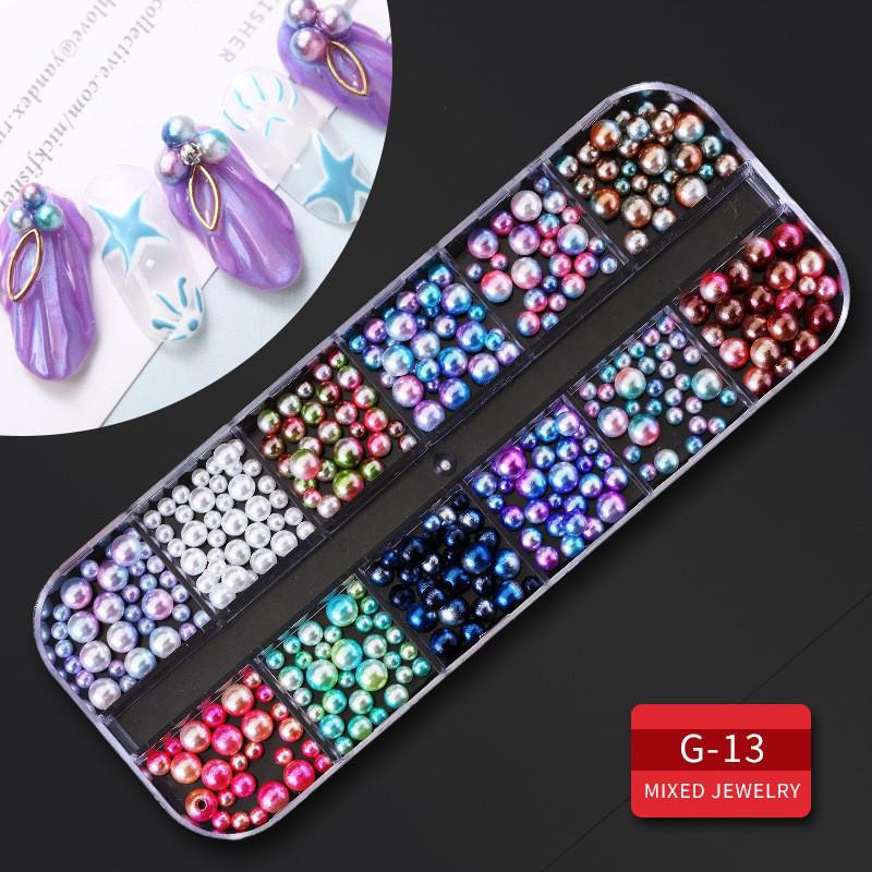 60 Nail Art Accessories: Rhinestones, Pearls, Rivets & Alloy Designs