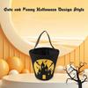 WTEMPO Halloween Treat Bag DIY Halloween Basket Black & White Halloween Pail with Handle Halloween Party Favors Supplies Props