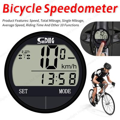 Cycling Stopwatch Multi-Functional Bike Computer with Odometer LCD Display Digital Bicycle Speedometer for MTB Outdoor Cycling