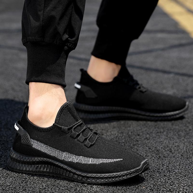 Round head mesh casual shoes men's front lace-up sports style casual shoes breathable low heel mesh shoes men's sports single shoes