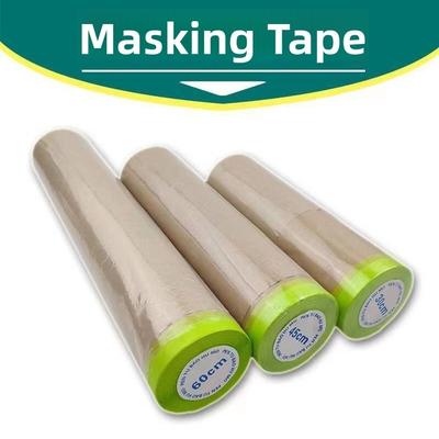 15m Pre Taped Masking Paper Trimmable Durable Kraft Paper Masking Film Paint Masking Paper for Painting Spray Protective