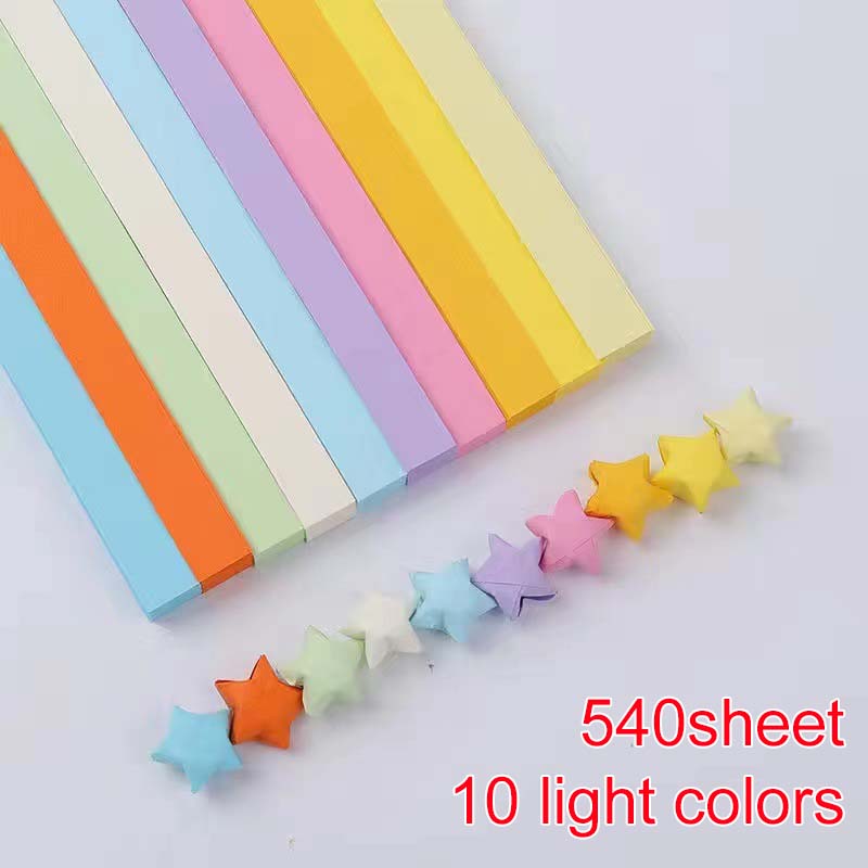 

540 листов Цветная бумага для оригами со звездами Офисные культурные принадлежности Студенческие поделки своими руками Украшение пентаграммы Рукоделие TMZ