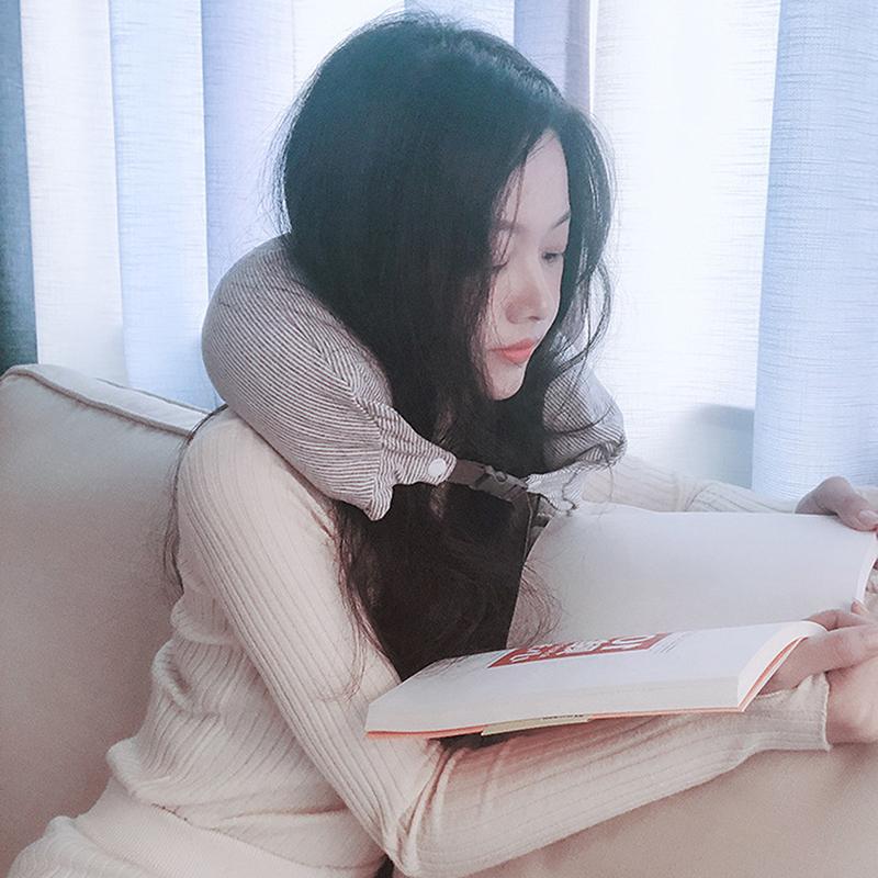 1 buc pernă de protecție a gâtului în formă de U mașină aeronave tetieră pernă de particule din spumă pernă de călătorie multifuncțională din bumbac