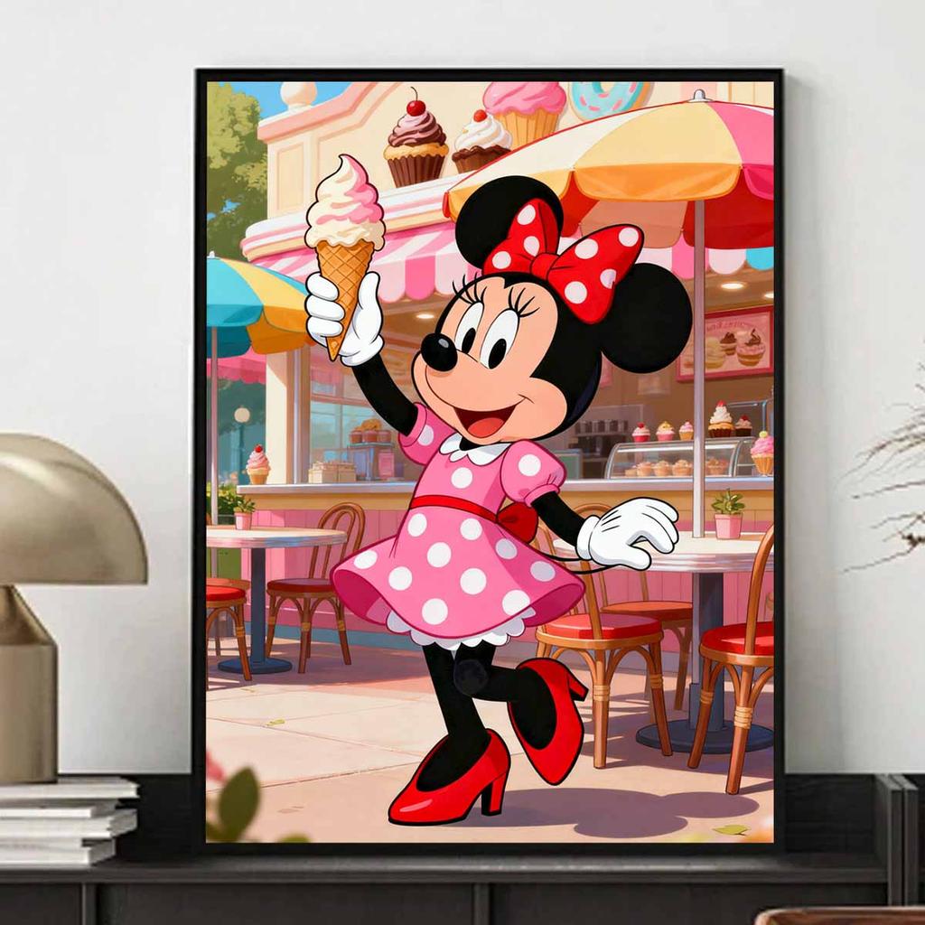 Disney Diamond Painting Kit DIY Round Home Wall Decor Minnie Ice Cream Adult Handmade Gift