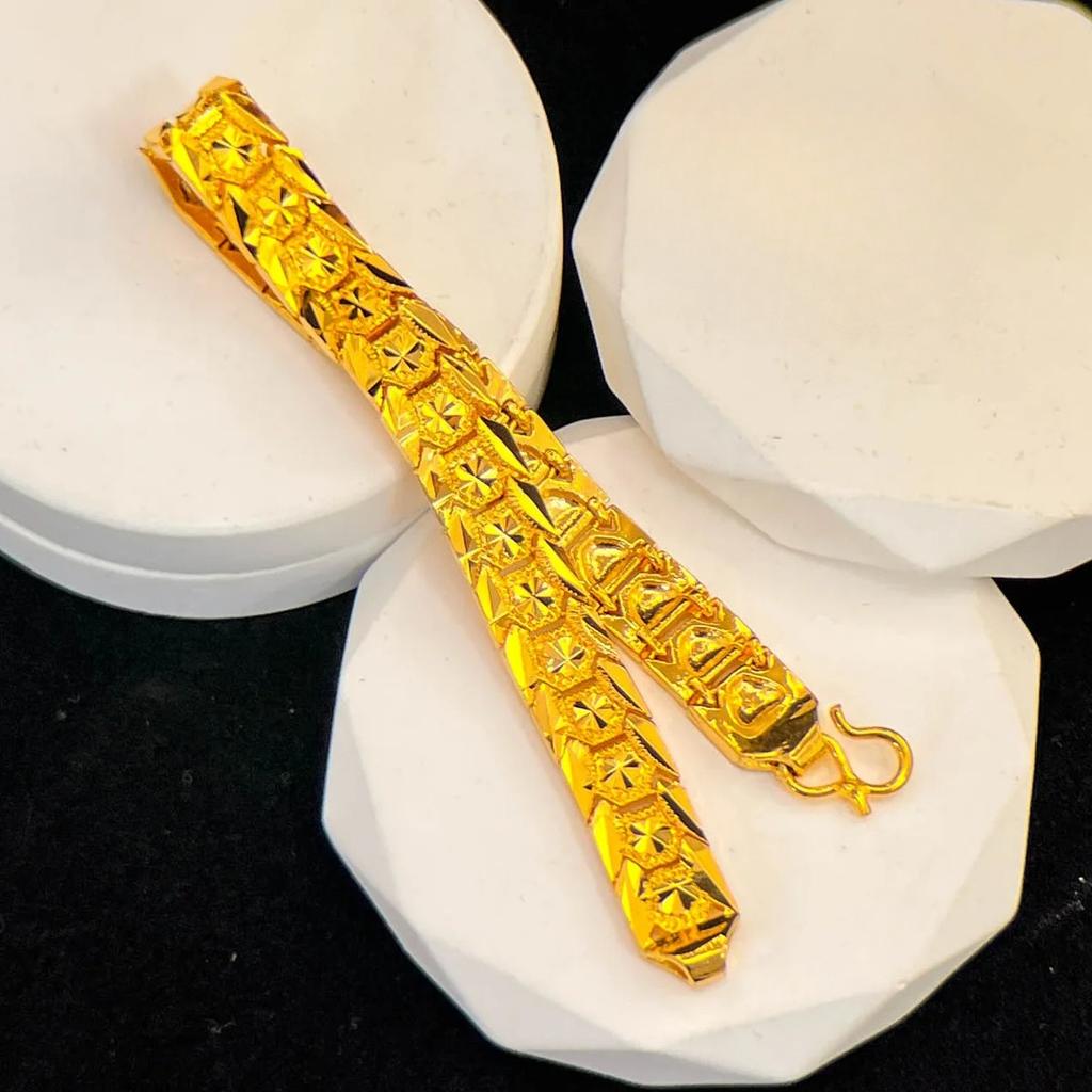 Luxury 24K 9999 Pure Gold real gold Plum Blossom Women's Bracelet Women's Fashion All-match Bracelet
