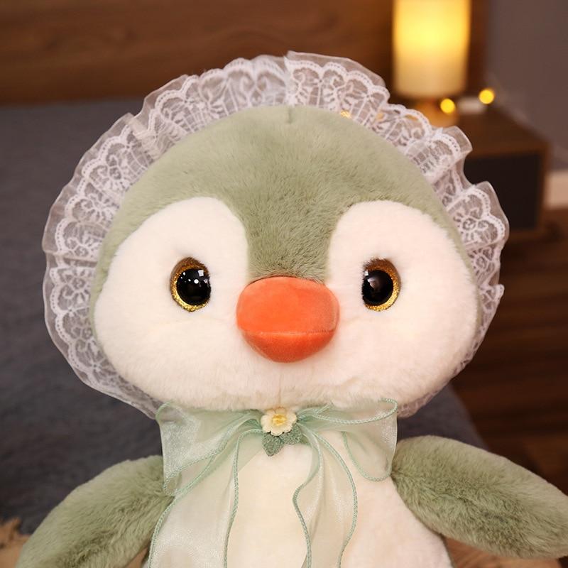 1pc 28 /38 /50cm Cute Penguin Plush Pillow Toys Lovely Penguin With Lace Dolls Stuffed Soft For Girls Appease Playmate Pillow Gift