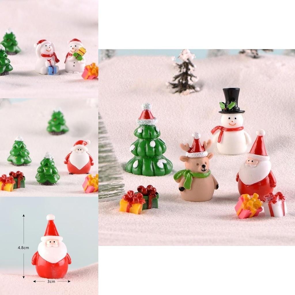 Charming Christmas Tree Santa Claus Snowman Ornaments Delightful Miniature Garden Decor For All Occasions
