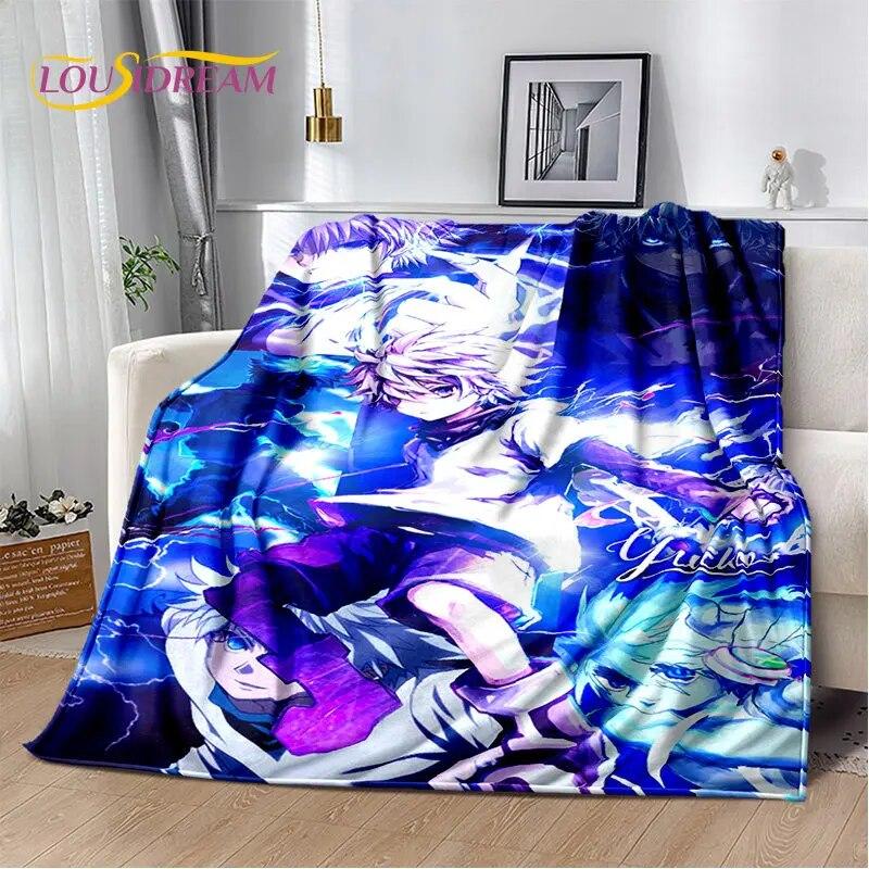 Anime Hunter×Hunter VxH kreslená měkká plyšová deka, flanelová deka přehoz do obývacího pokoje Ložnice Pohovka Pohovka Piknikový kryt