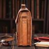 Handmade Leather Messenger Briefcase – Full Grain Laptop Bag with Brass Buckles, Dual Compartments, Cushioned Wall & Detachable Strap