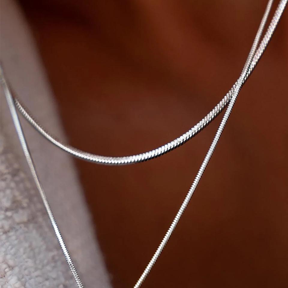Saint Delan Snake Bone Square Chain Necklace - Men's Korean Style, Trendy and Simple with a Cold, High-Sense Personality