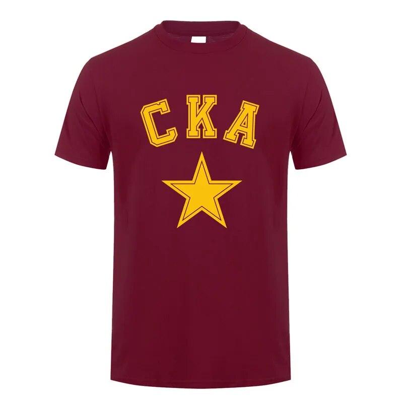CKA Russian Hockey Team T Shirt Unisex Summer Short Sleeve Cotton KHL Saint Petersburg SKA T-shirts Tops Unisex Streetwear