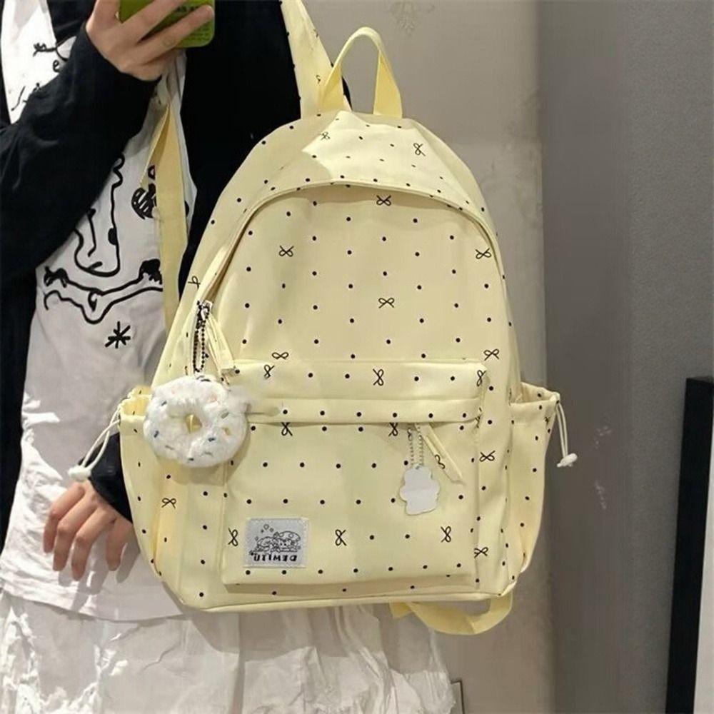 Cute Large Capacity Bow Backpack Ultra-light Nylon Girls Backpack Breathable Travel Bag
