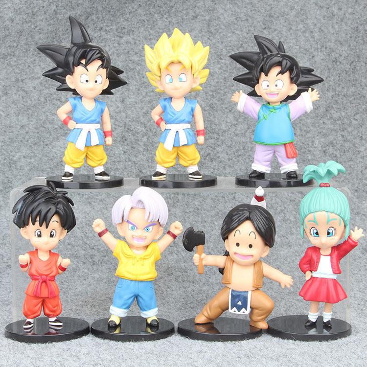 Adorable Q Version Childhood Goten And Trunks Dragon Ball Figurines Pvc Collectibles