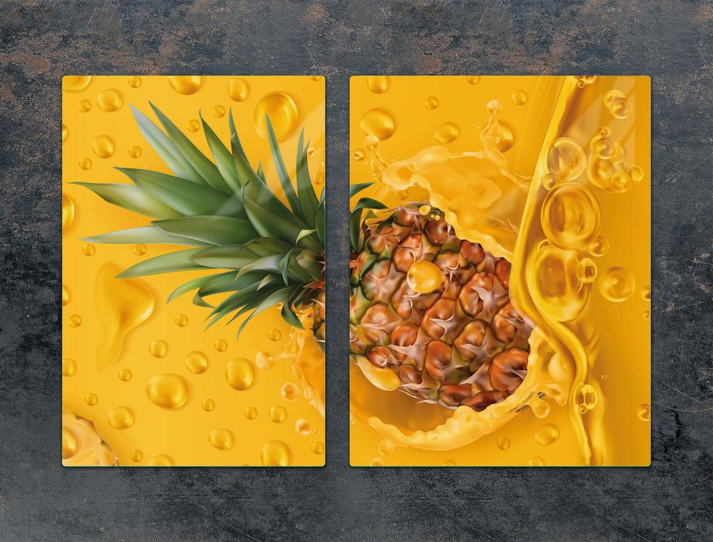 SZKLANA PŁYTA OCHRONNA DESKA 75x52 ANANAS