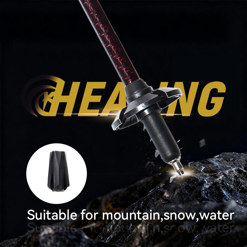 Modern Style Lightweight Carbon Fiber Hiking Poles EVA Handle Foldable Non-Slip Portable Durable Climbing Trekking Stick