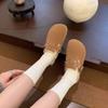 Retro Women's New Thick-soled Bag Head with One Pedal, Autumn and Winter Plush Slippers for External Wear