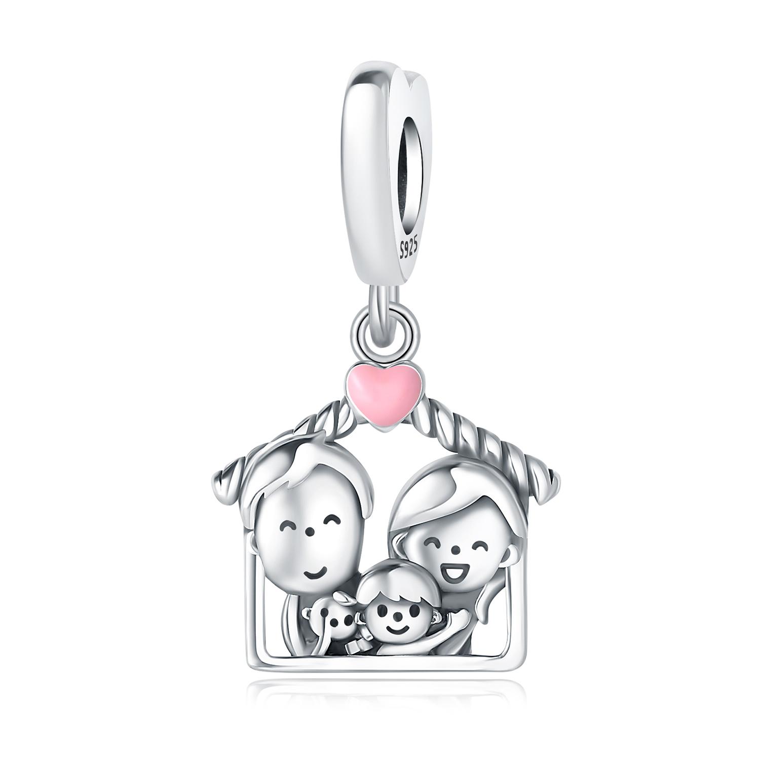 

Authentic Original Copper Metal Charm Bead Components Luxury Pink Family Affection Pendant Bead Component Bead Components Compatible With Bracelet