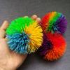 1/2/10/15Pcs Silicone Monkey Stringy Ball Anxiety Relief Colorful Sensory Ball Portable Travel Rainbow Fidget Ball Bouncy Pom Stress Ball Party Favors
