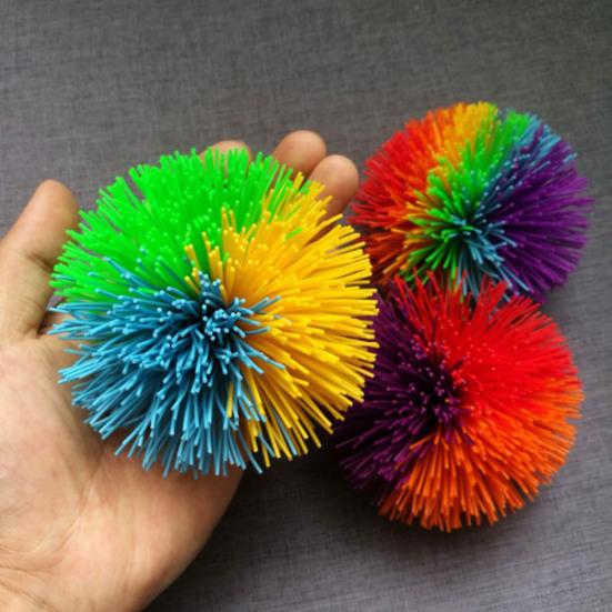 1/2/10/15Pcs Silicone Monkey Stringy Ball Anxiety Relief Colorful Sensory Ball Portable Travel Rainbow Fidget Ball Bouncy Pom Stress Ball Party Favors