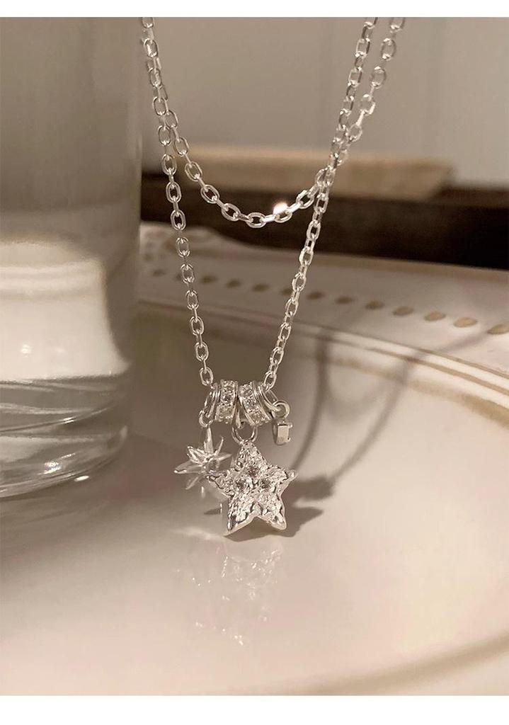 S925 Sterling Silver Star Pendant Necklace - Versatile Luxury Clavicle Jewelry for Women