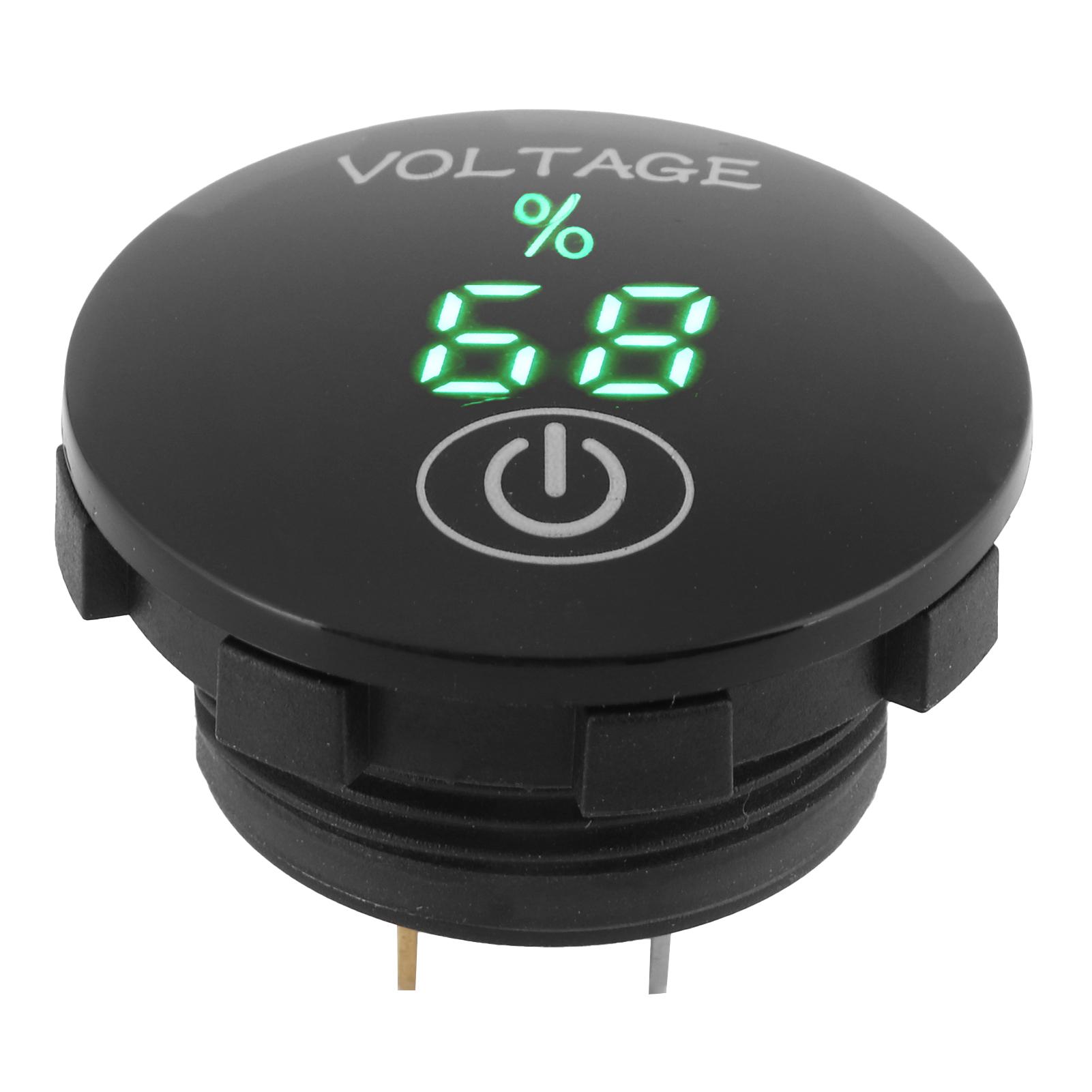 

DC 12V‑24V LED Voltmeter One Touch Sensing Black Housing Universal for Car Truck Motorcycle Ship ATV RV Tractor