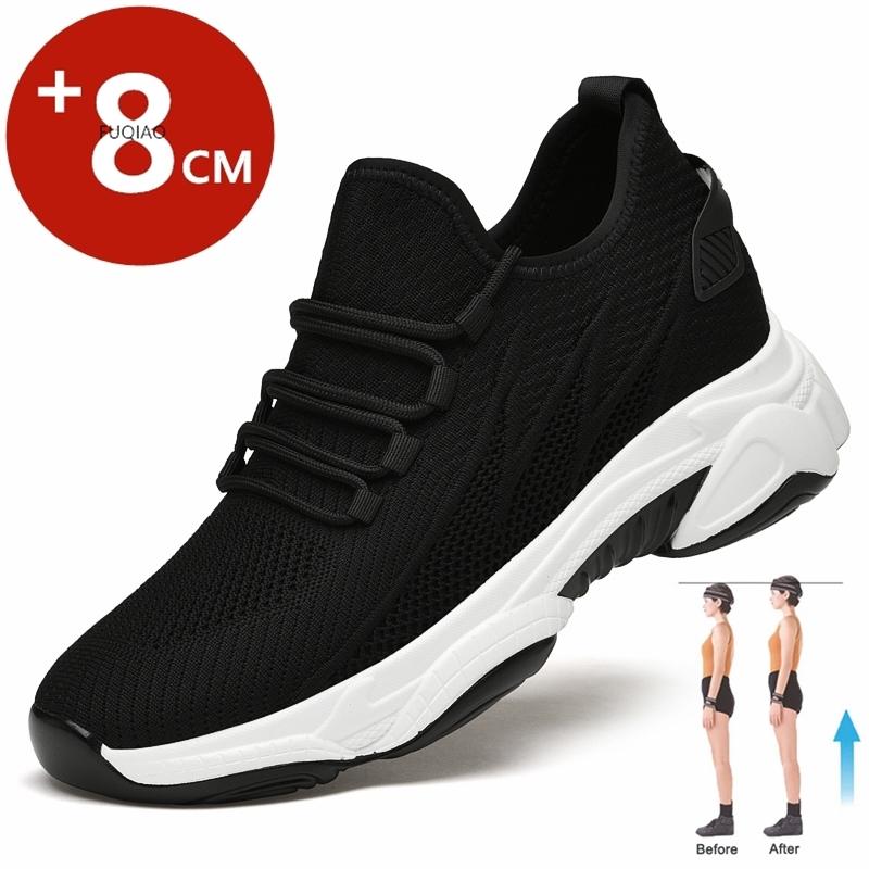

Летние кроссовки на платформе большого размера для мужчин, обувь-лифт, увеличивающая рост, спортивные женские стельки, 8 см скрытый каблук, обувь с внутренней высотой 36