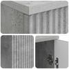 Desk with Door Concrete Grey 142.5 x 50 x 75 cm Engineered Wood