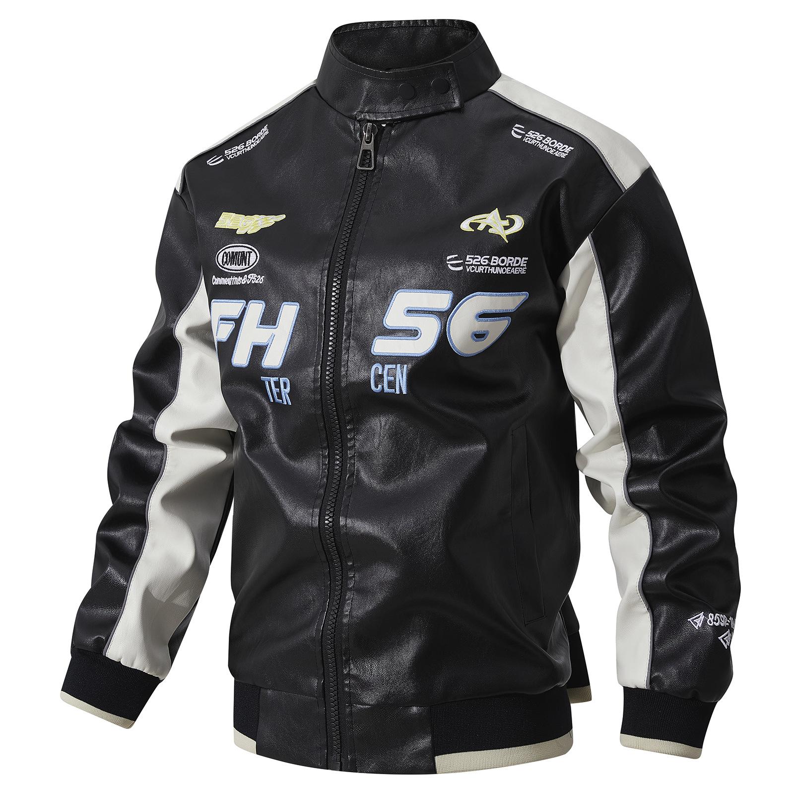 

Кожаная куртка большого размера Мужская Новая Мужская кожаная куртка Мужская куртка Весна и осень Новый мотоциклетный костюм 3XL чёрный