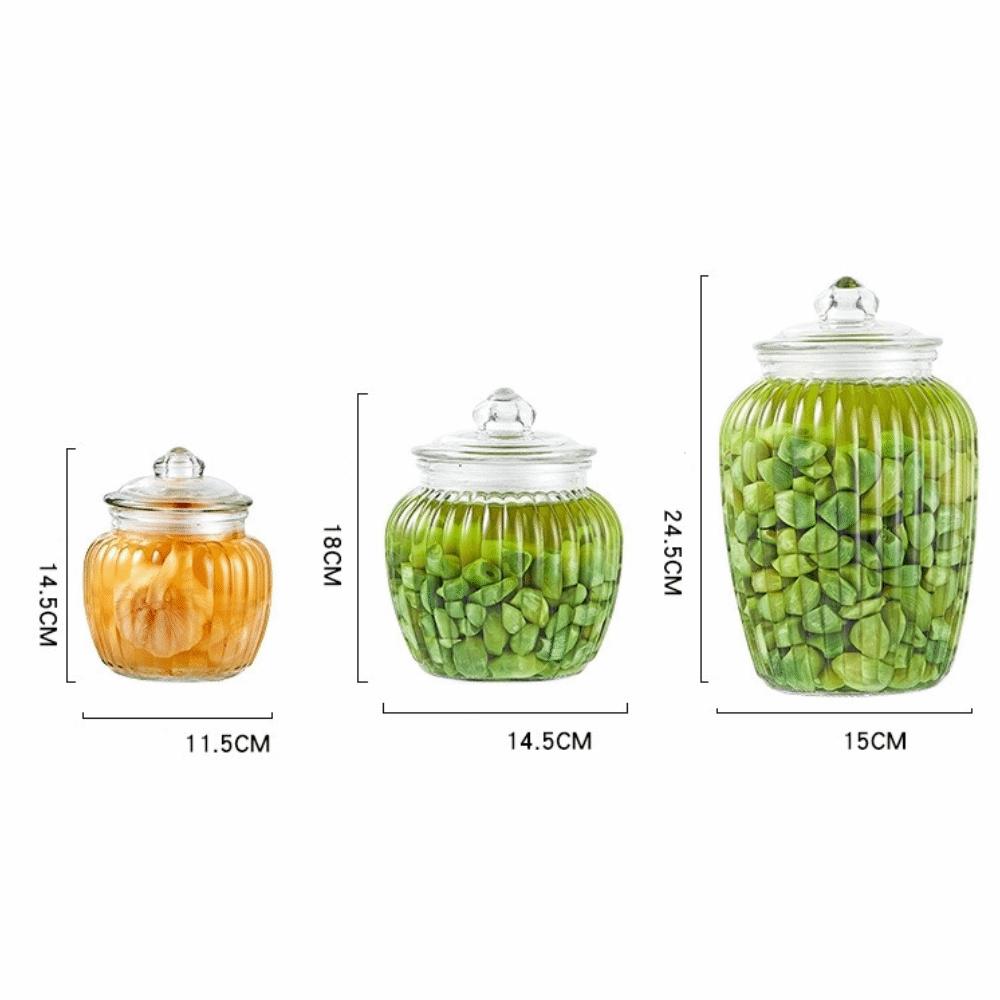 Large Capacity Pickle Jar Vacuum Sealed Glass Food Storage Container Thickened Glass Jar  Household
