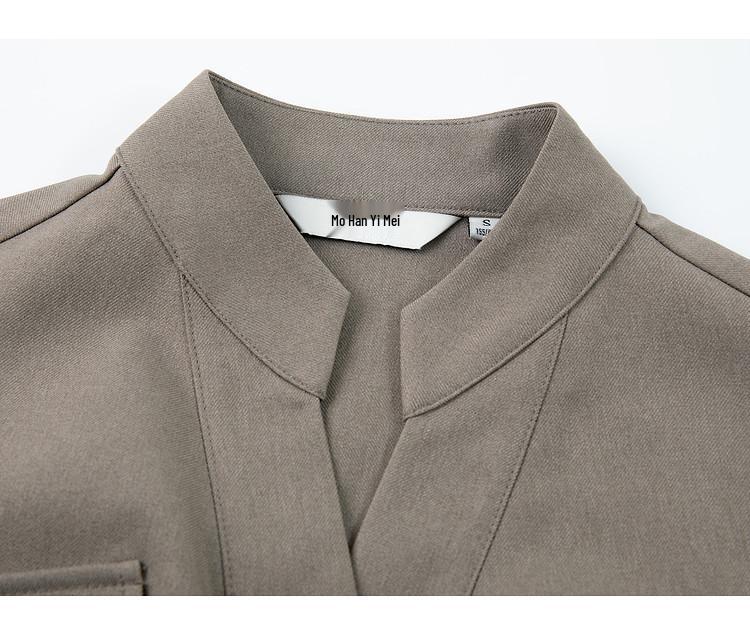2025 Autumn V-neck Waist-Cinching Slimming Shirt Dress for Women