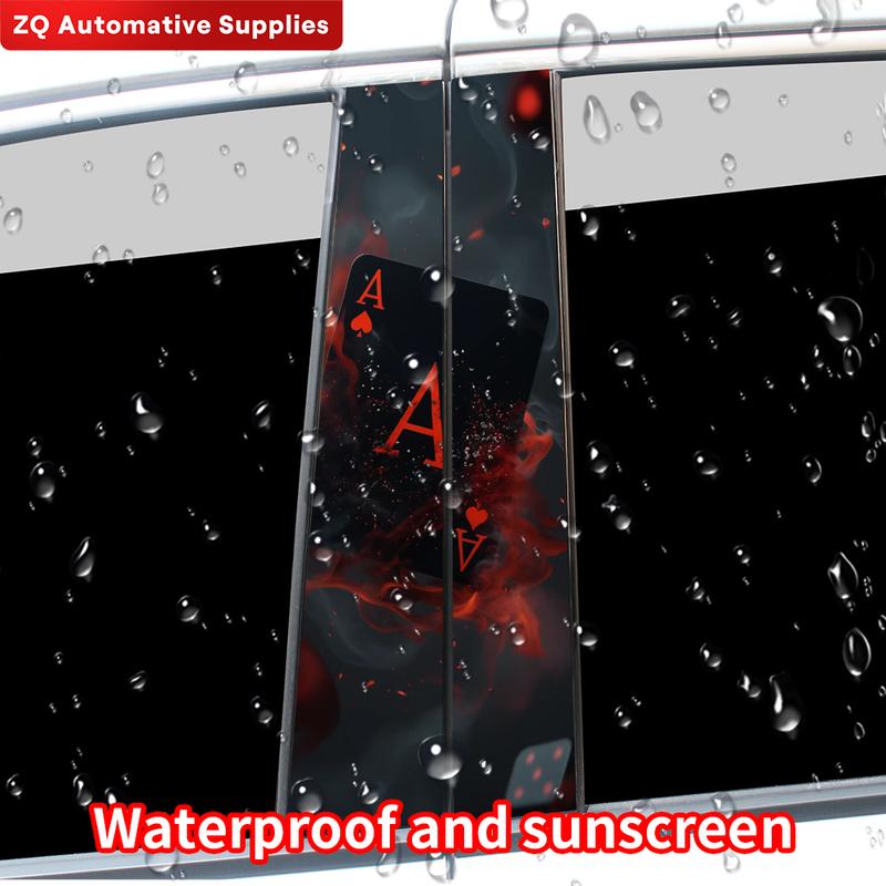 Creative Poker Car Stickers Waterproof Auto B Pillar Decor Cover Scratches Durable Car Doors Pillar Vinyl Decals Vehicle Decors