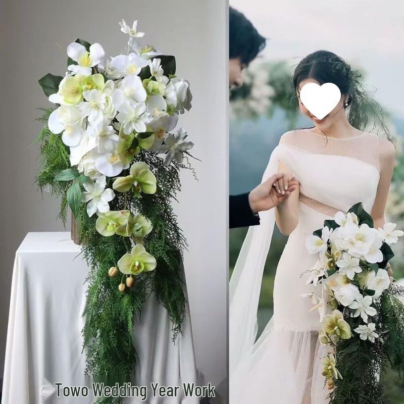 Mori-Style Garden Wedding Photography with French, Korean, and Waterfall Elements