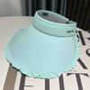 Sweetheart Ice Silk Wide-Brim Lace Sun Hat Breathable Open-Crown Visor With Uv Protection For Travel
