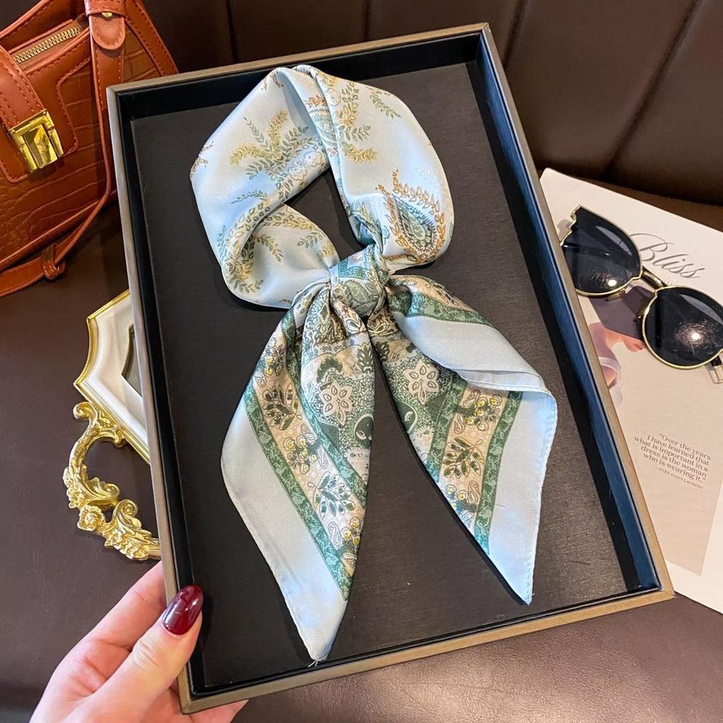 New small square scarf silk scarf women's summer versatile scarf headband silk scarf scarf temperament advanced neck protection spring and autumn thin