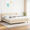Maison Exclusive - Sommier à lattes de lit avec matelas Crème 160x200 cm Tissu
