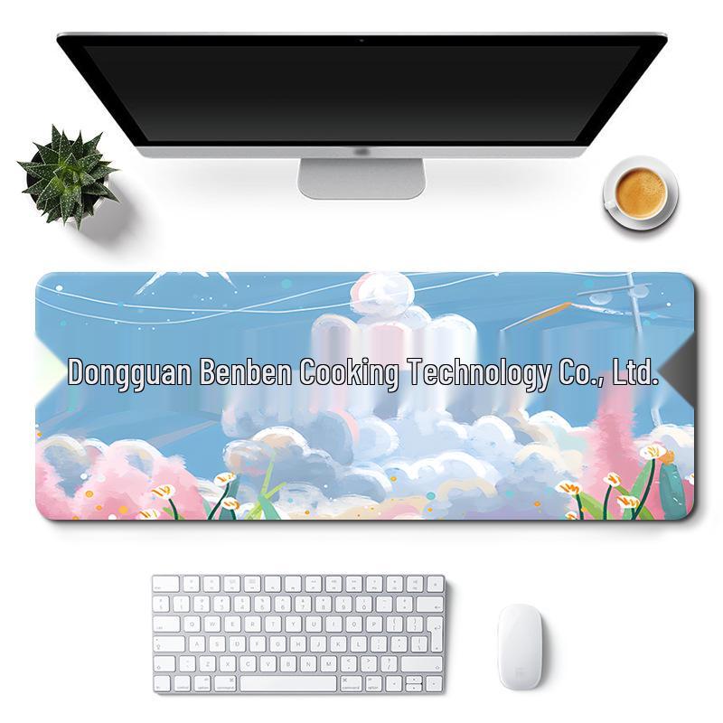 Extra Large Custom Girl's Cute Office Desk Mat - Non-Slip Landscape Style Mouse Pad
