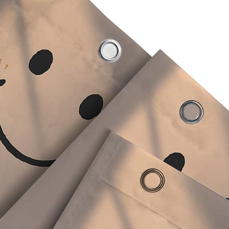 Cute Smile Face Design Shower Curtain For Bathroom - Waterproof And Durable With Easy Installation For Stylish Home Upgrade