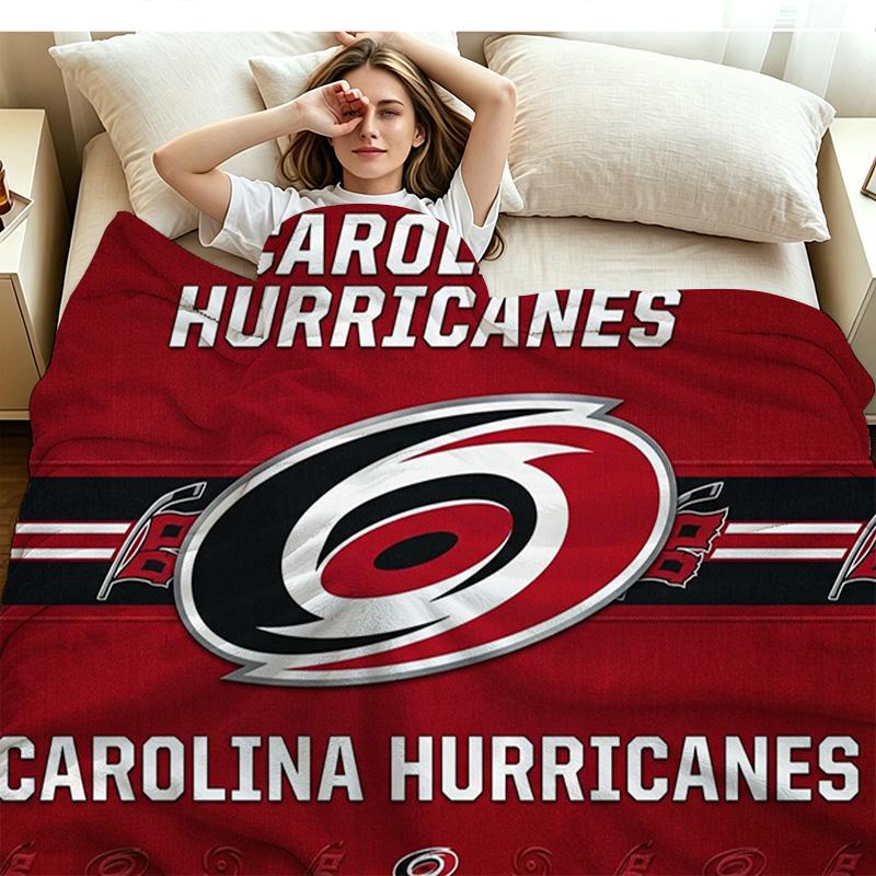 Carolina Hurricanes Print Flannel Blanket High Quality Warm Comfortable Cover for All Seasons Perfect for Gifts Home Decor
