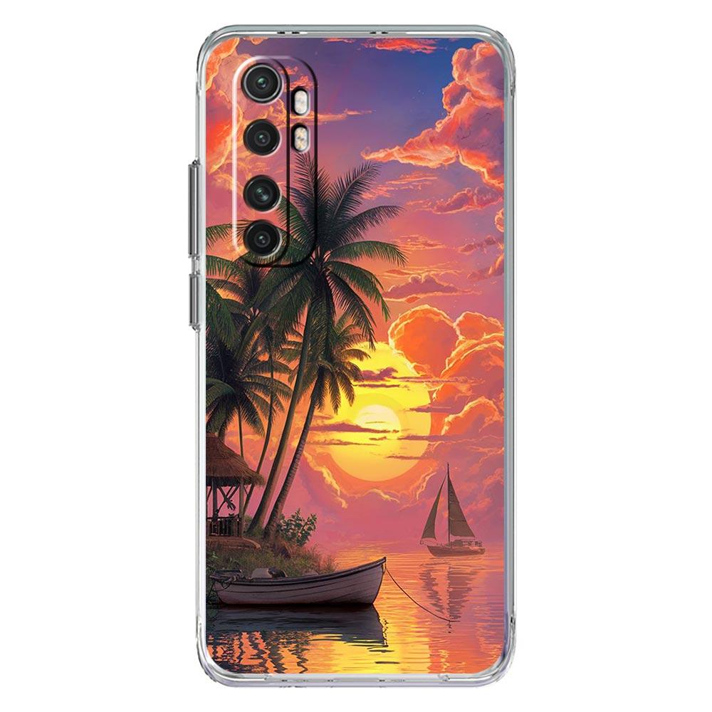 Phone Case For Xiaomi Mi Poco X7 X6 X5 NFC X3 F7 Ultra F6 Pro F3 15 14T 14 13T 11 12 13 Lite Clear TPU Cover Coconut Tree