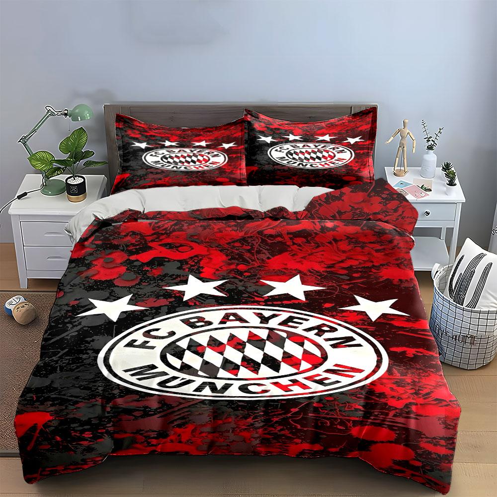 Logo FC Bayern Monachium. Pościel Zestawy poszewek na kołdrę Poszewki na kołdrę Poszewki na poduszki(1 * Poszewka na kołdrę 2 * Poszewki na poduszki, bez wkładu do kołdry)