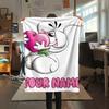 1PC Custom Name Diddl Patterned Flannel Blanket Suitable For All Seasons for Home Decor Warmth and Comfort Gifts Holiday Present
