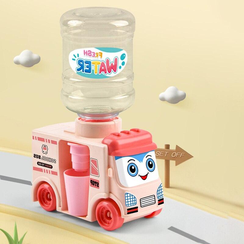 1PC Cute Pink Sliding Car Water Dispenser Kitchen Simulation Toy Kids Role Play Learning Gift for Pretend Play