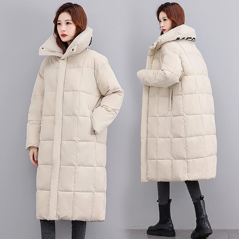 Long Cotton-padded Jacket Coat Winter New Loose Casual Warm Long Collar Coat Clip.