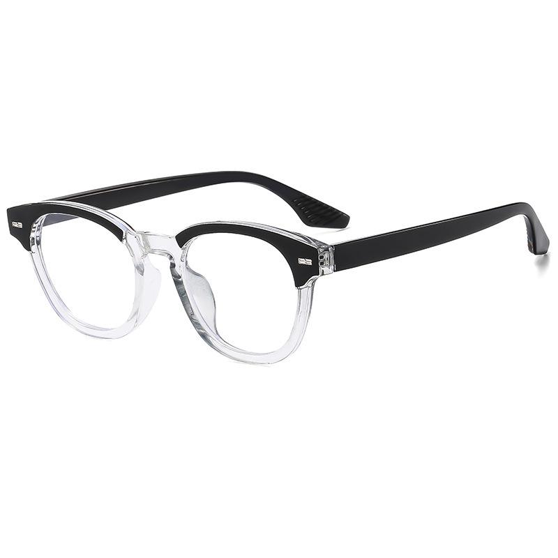Japanese Ultralight Round Frame Eyeglasses: Fashionable, Small, Rivet Design, Unisex, Anti-Blue Light.