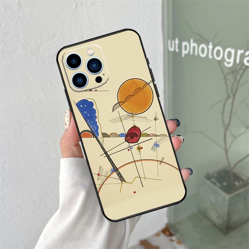 Wassily Kandinsky Abstract Artistic Silicone Soft Case For iPhone 17 Air 11 14 16 15 Pro Max 12 13 Mini 16 Plus 16e Back Cover