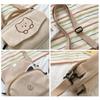 Modische Damen Corduroy Cartoon Bären Print Schultertaschen Student Tote Messenger Tasche Umhängetasche Reise Handtaschen