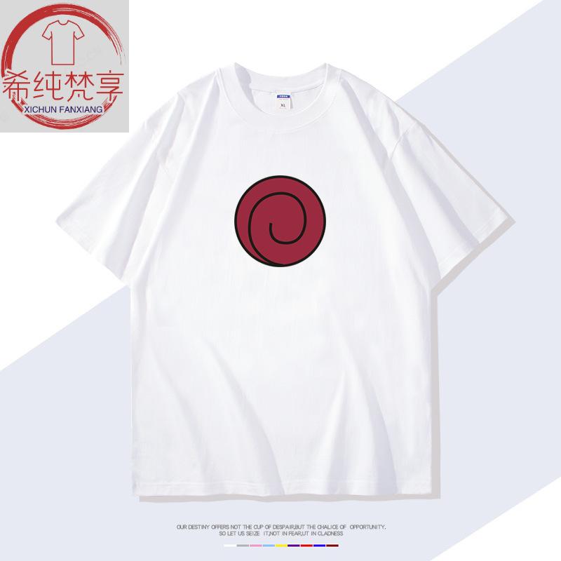 Summer Pure Cotton Childrens Tshirt Cartoon Anime Hokage Vortis Clan Naruto Print Parentchild Outfit New Casual Tshirt S