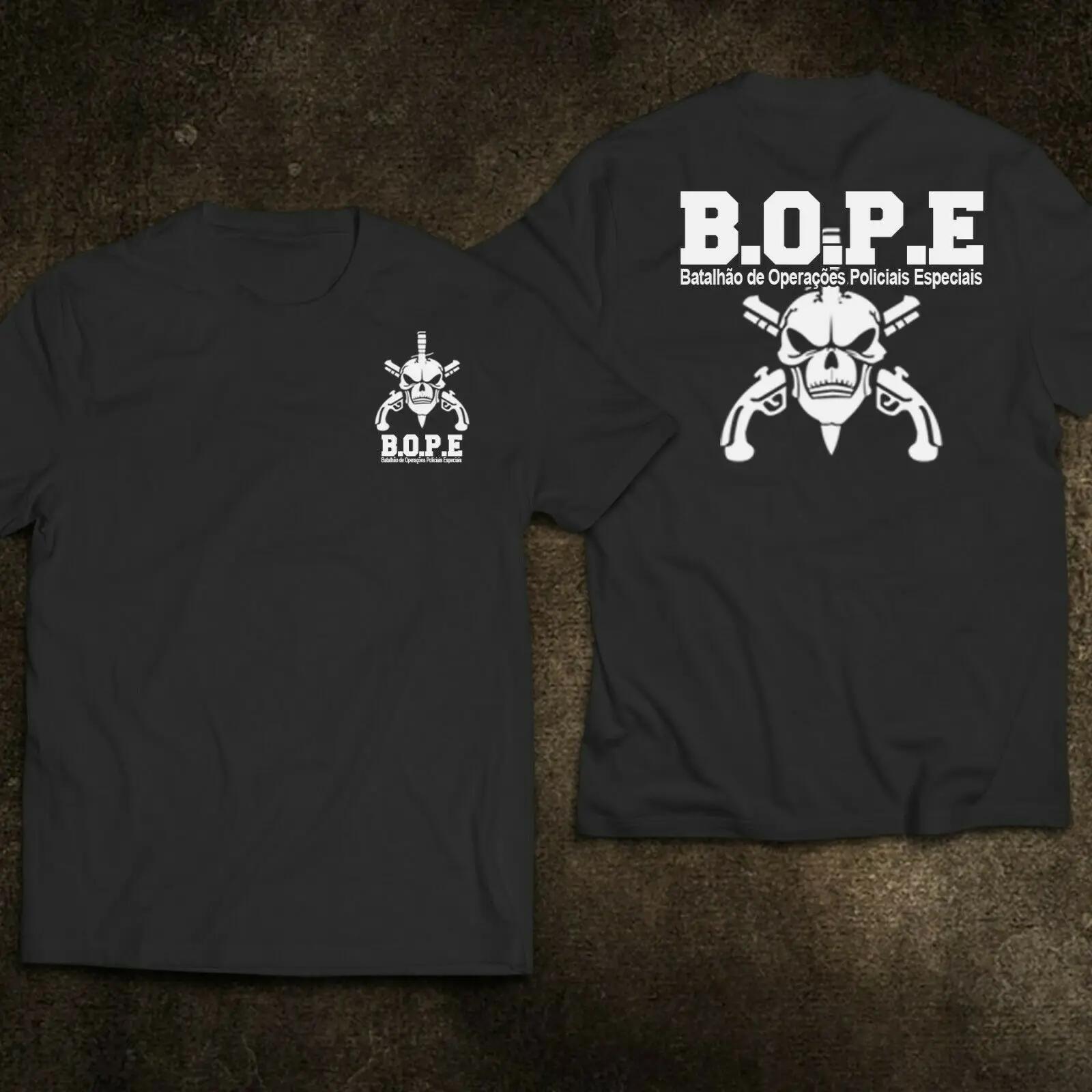 

Бразилія BOPE Елітний Спецпідрозділ Футболка 100% Бавовна Круглий Виріз Літо Короткий Рукав Повсякденна Чоловіча Футболка Розмір S-3XL XXXXXL чорний