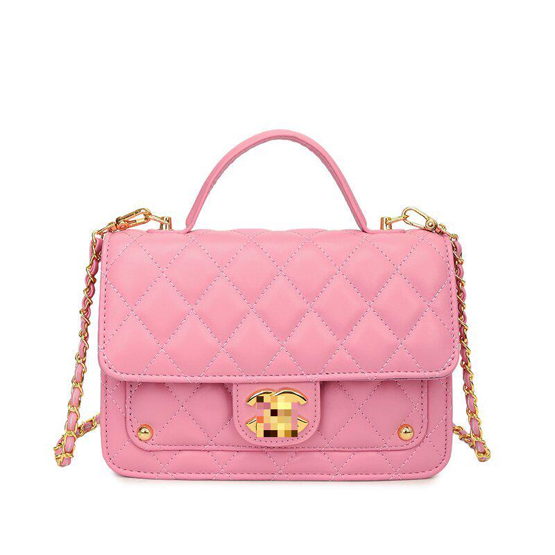 Pickerr Luxe Ruitvormige Diamant Handtas - Chic Gestructureerd Lichtgeur Stijl voor Enkele Schouder of Crossbody Dragen One Size roze