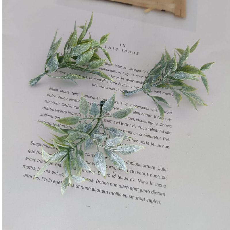 5pcs Mini Branches Stamen DIY Wreath Decorative Accessories Artificial Flower Leaves Grass Christmas Party Decoration Fake Plant